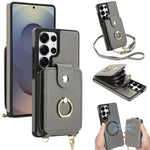 2-in-1 Zipper Wallet Case with Detachable Lanyard for Samsung Galaxy S25 Series