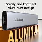 CABLETIME 7-in-1 USB-C Hub, 100W Power Delivery