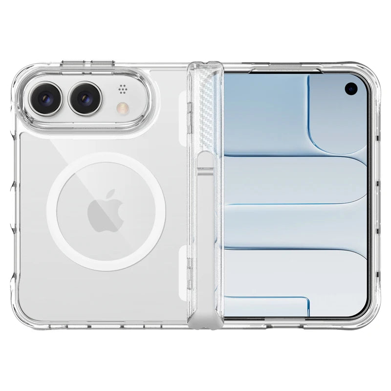 Transparent Kickstand Case with Magnetic Alignment Ring for iPhone Duo