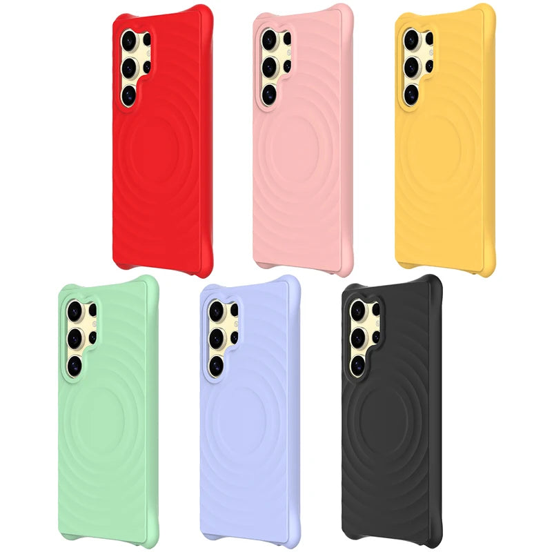 Ripple Pattern Liquid Silicone Case for Samsung Galaxy S26 Series