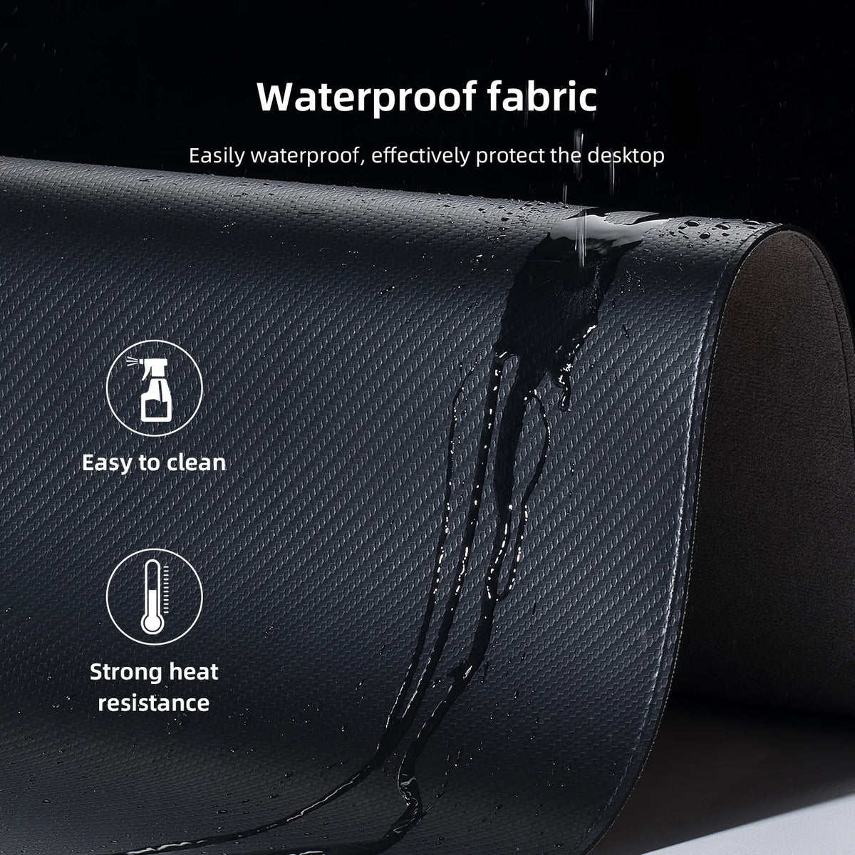 Large Carbon Fiber Embossed Leather Desk Mat