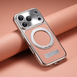 MagSafe Compatible Lychee Leather Case with 360° Kickstand for iPhone 17 Series