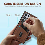 Premium Leather Protective Case with Card Holder Pocket for Samsung Galaxy S24 Series