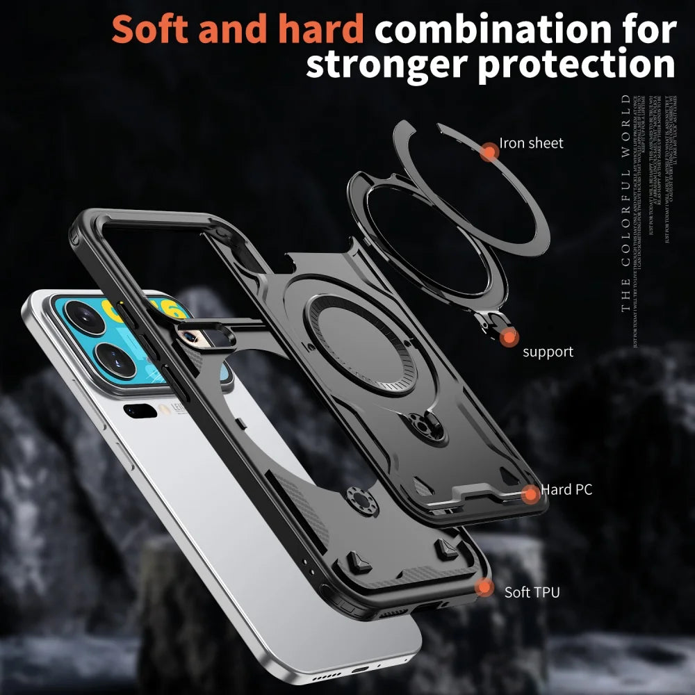Xiaomi 17 Series Heavy Duty Magnetic Case with Rotating Ring Stand