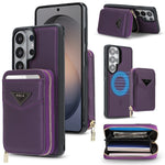 Leather Detachable Card Wallet Case with Chain Connection for Samsung Galaxy S25 Ultra