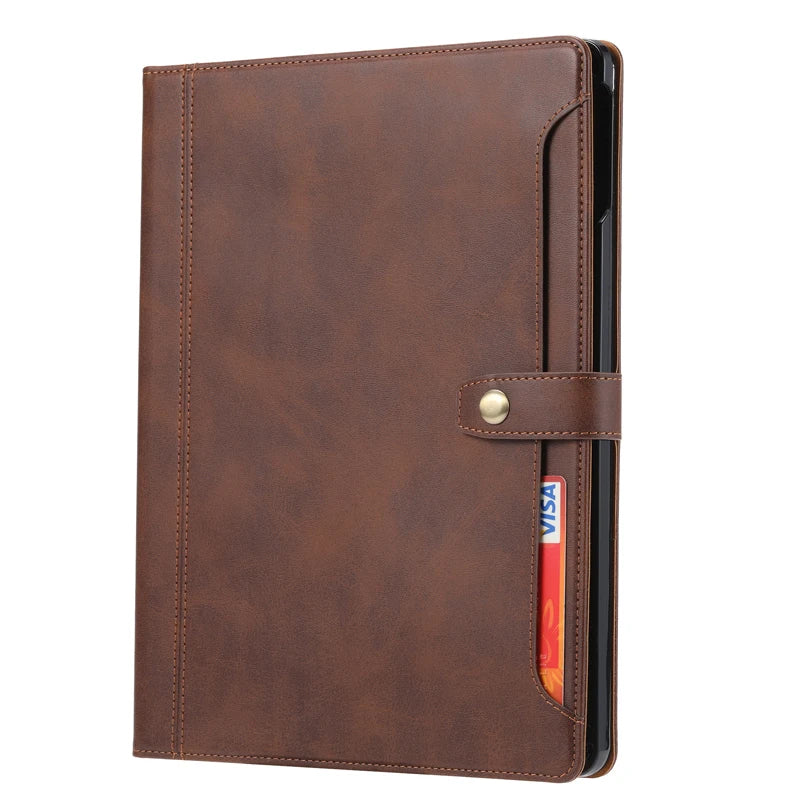 Luxury Business Flip Leather Book Case with Card Slot Stand for iPad Pro (2024)