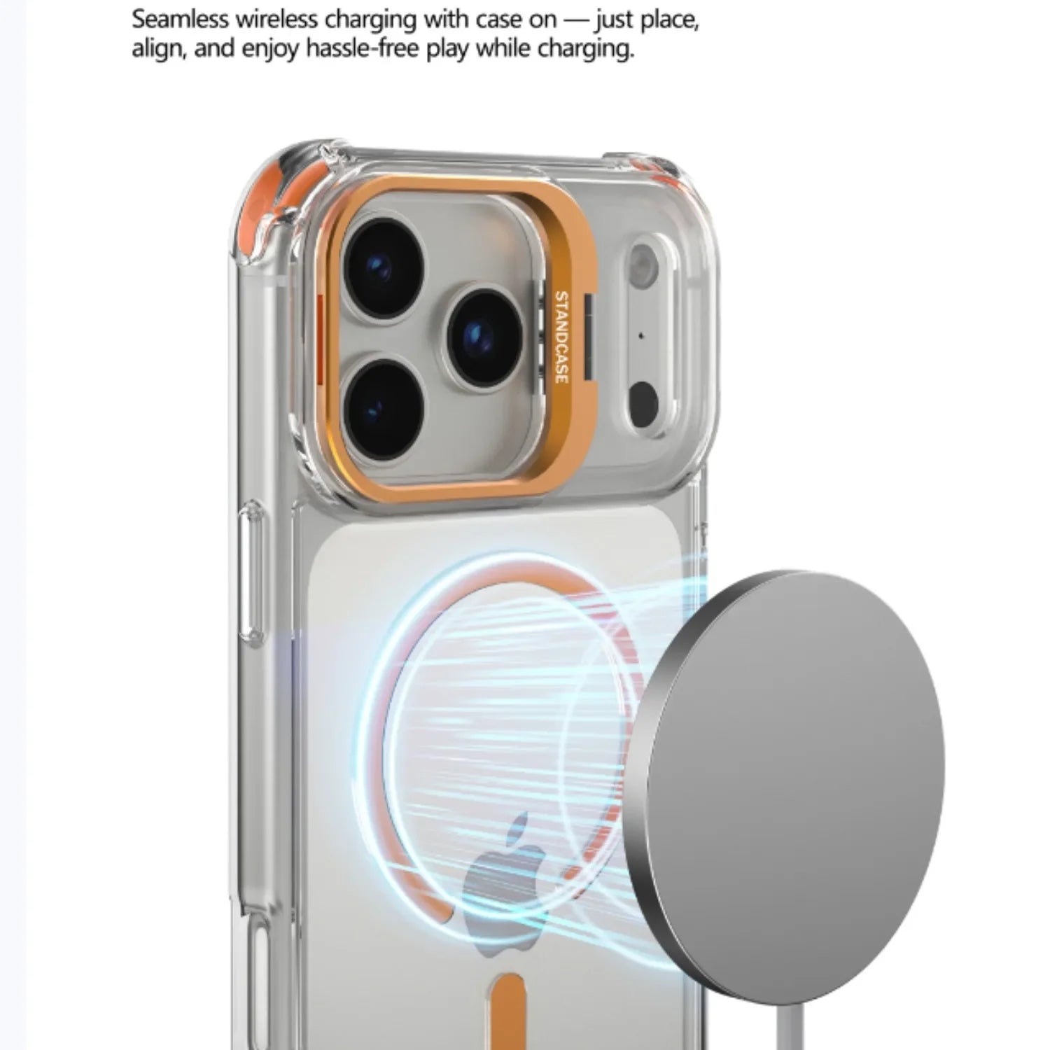 Slim Clear MagSafe Protective Case with Metal Stand for iPhone 17 Series