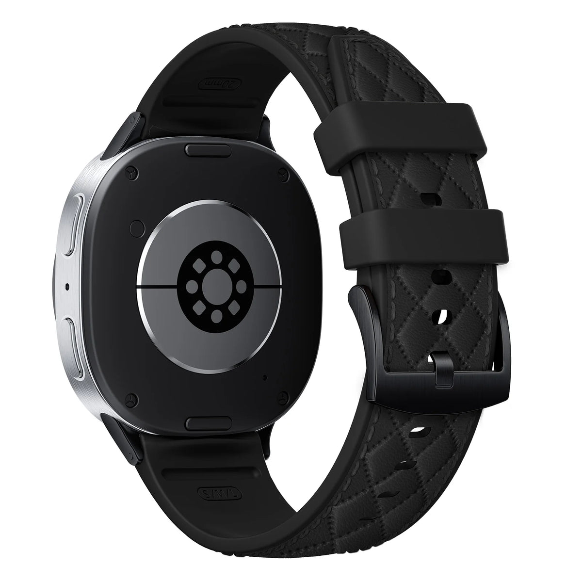 Diamond Quilted Pin-and-Buckle Watch Strap with Metal Fastener for Samsung Galaxy Watch 9