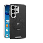 Leather Shockproof Kickstand Case with 360° Rotating Magnetic Ring for Samsung Galaxy S24 Series