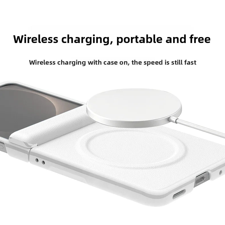 Luxury Magnetic Vegan Leather Case with Screen Protector for Samsung Galaxy Z Flip 8