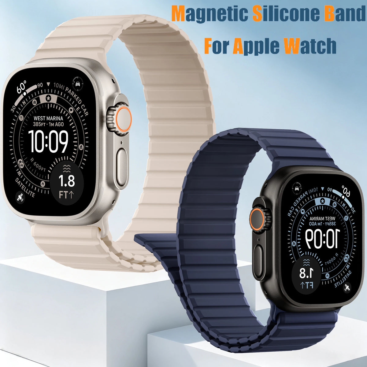 Silicone Loop Strap with Magnetic Closure for Apple Watch