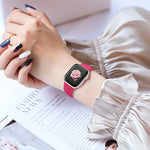 Rose Floral Engraved Strap Replacement Band for Apple Watch
