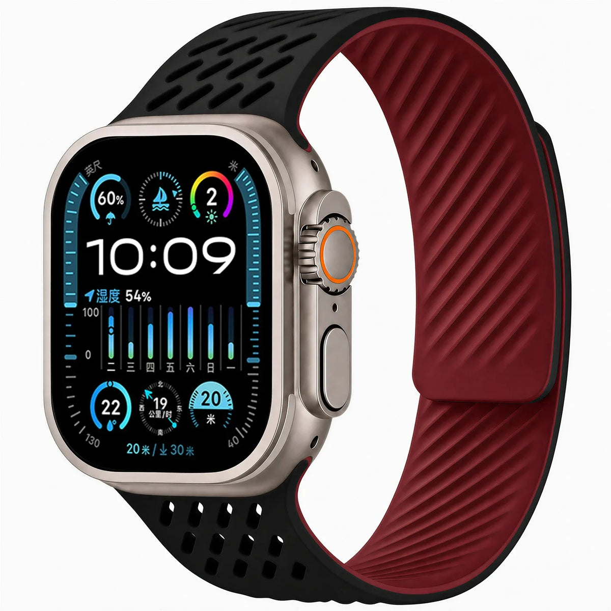 Breathable Silicone Band with Magnetic Closure for Apple Watch
