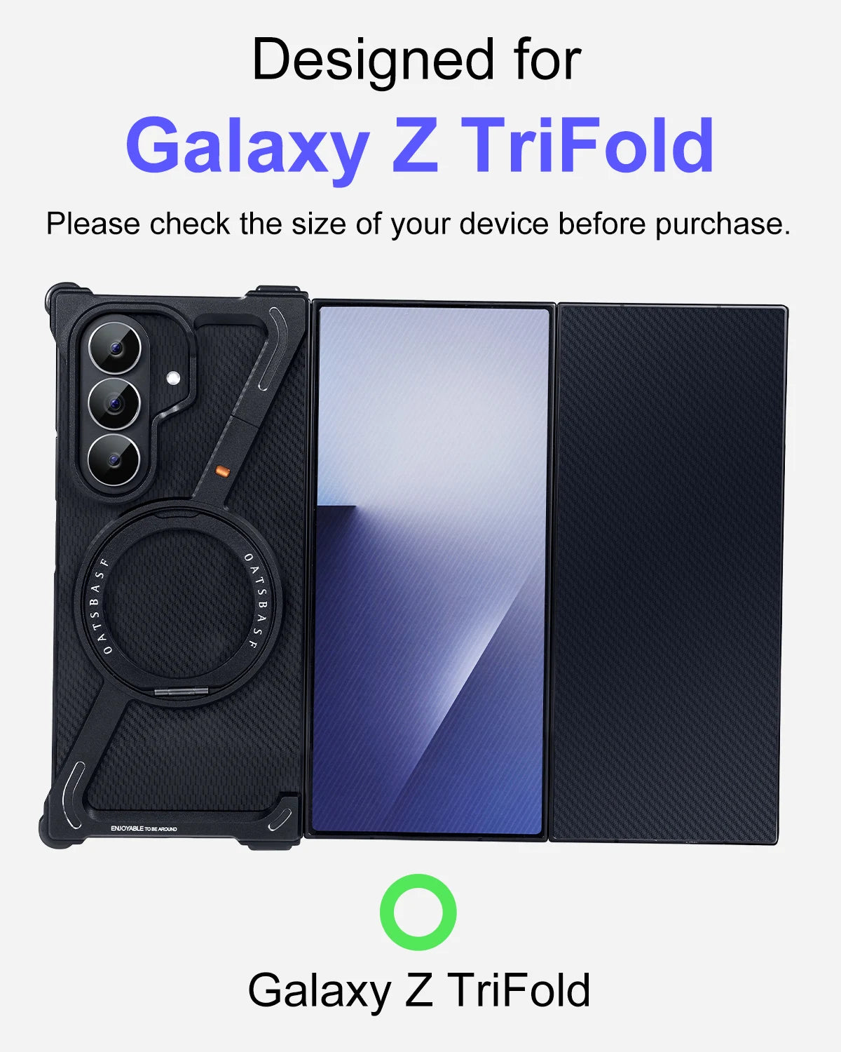 Samsung Galaxy Z TriFold Slim Metal Case with 120° Flip Kickstand