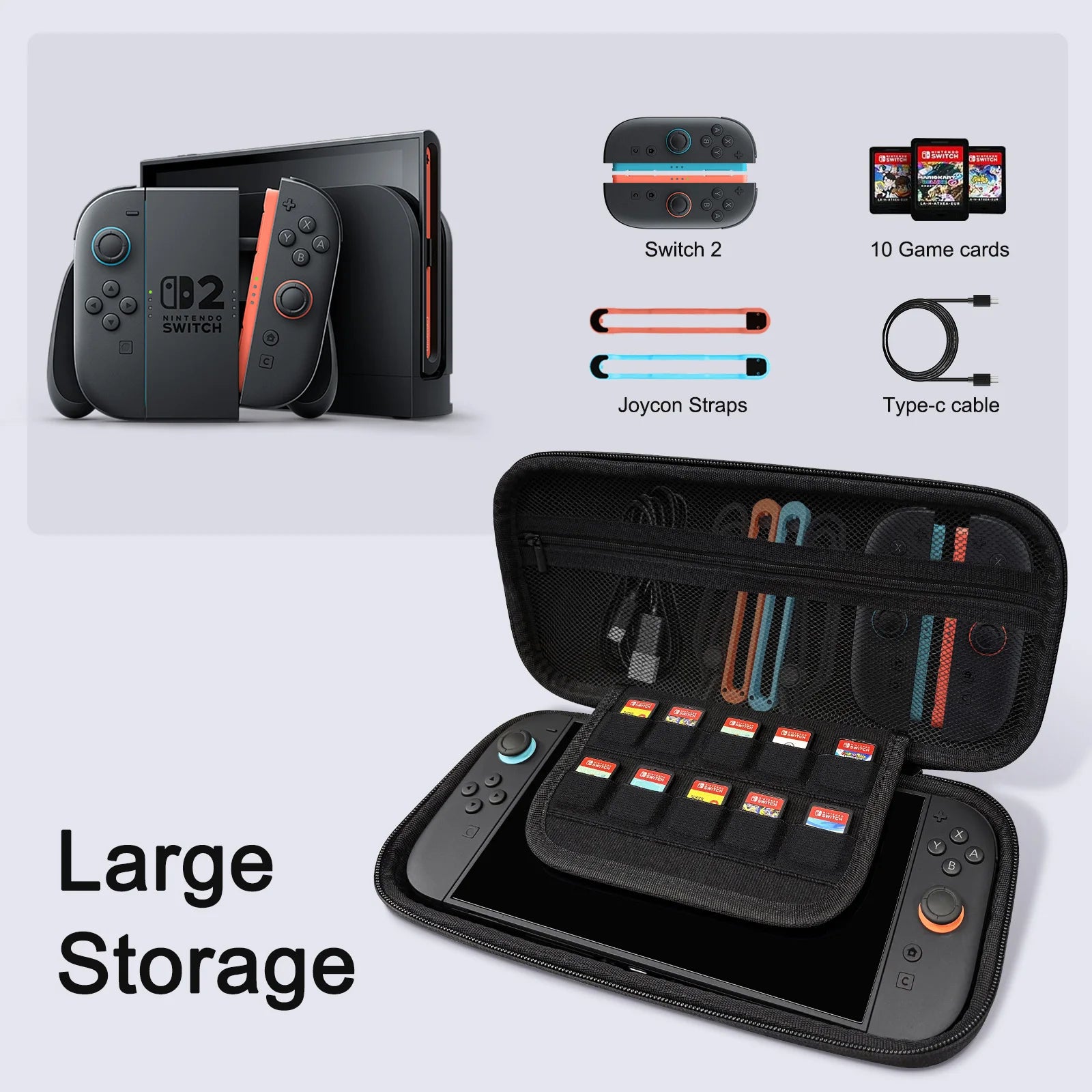 Hard Shell Waterproof EVA Case for Nintendo Switch 2