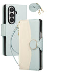 Two-Tone Leather Crossbody Wallet Case for Samsung Galaxy Z Fold 7