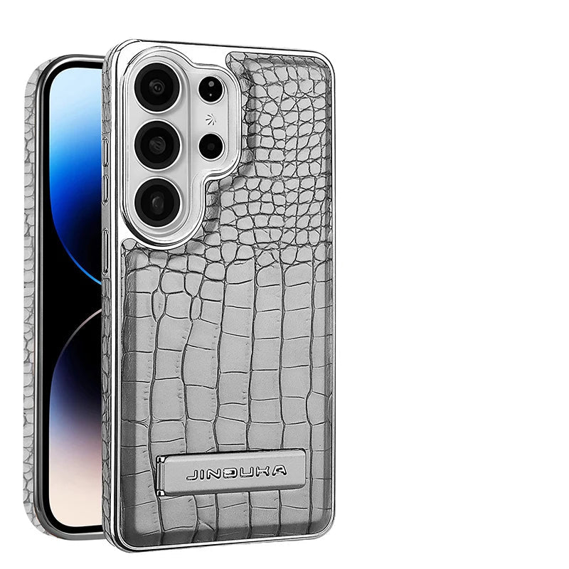 Luxury Crocodile Pattern Magnetic Leather Case with Stand for Samsung Galaxy S26 Series