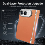 Leather-Feel MagSafe Foldable Case with Central Axis Hinge Protection for iPhone Duo