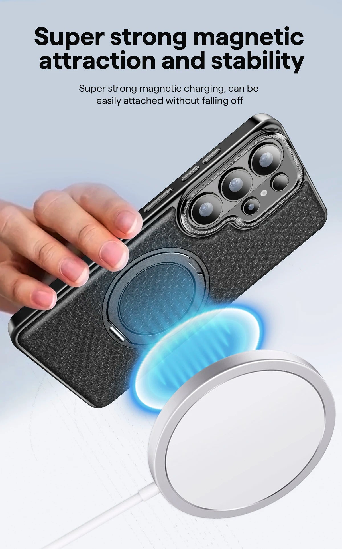 Shockproof Leather Magnetic Case with Rotating Bracket for Samsung Galaxy S26 Series