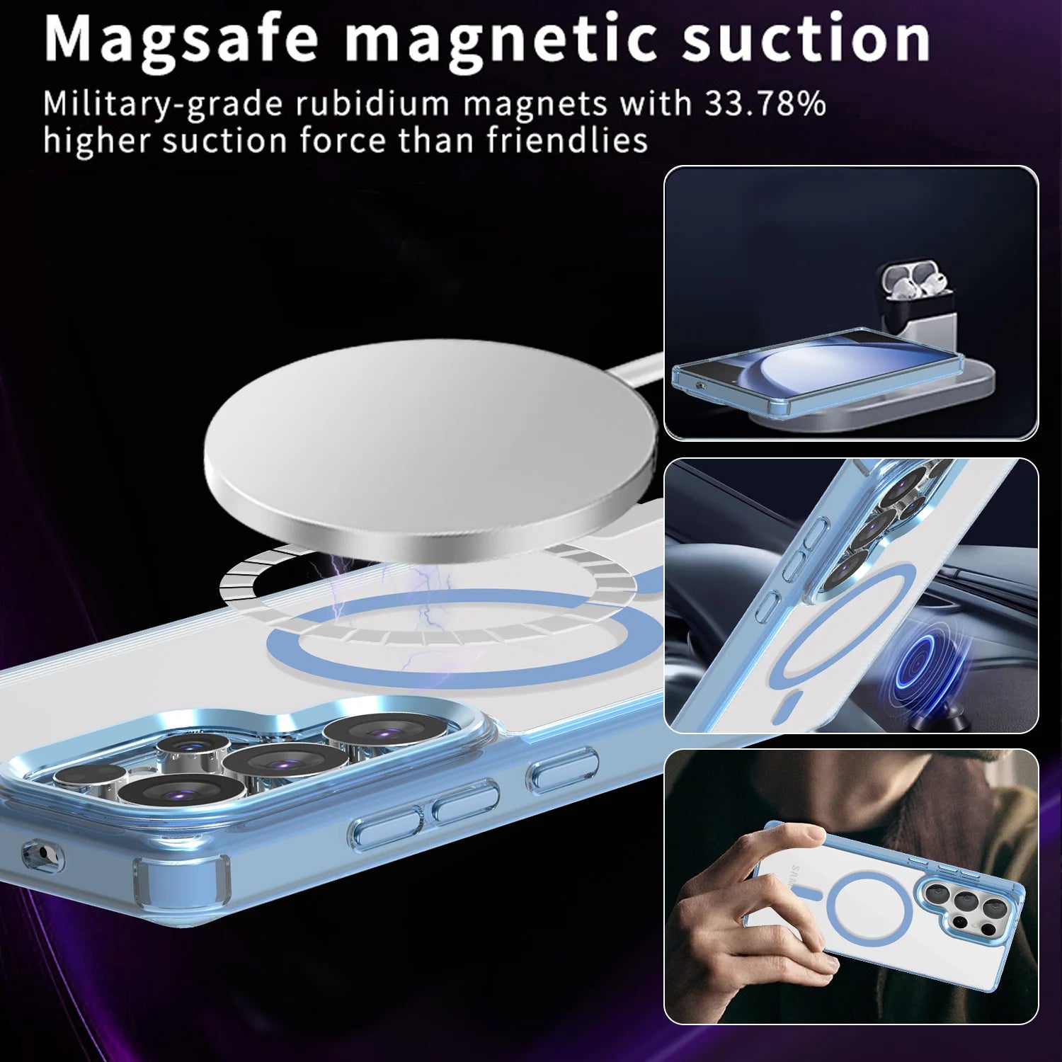 Premium Acrylic Transparent Magnetic Case for Samsung Galaxy S25 Series