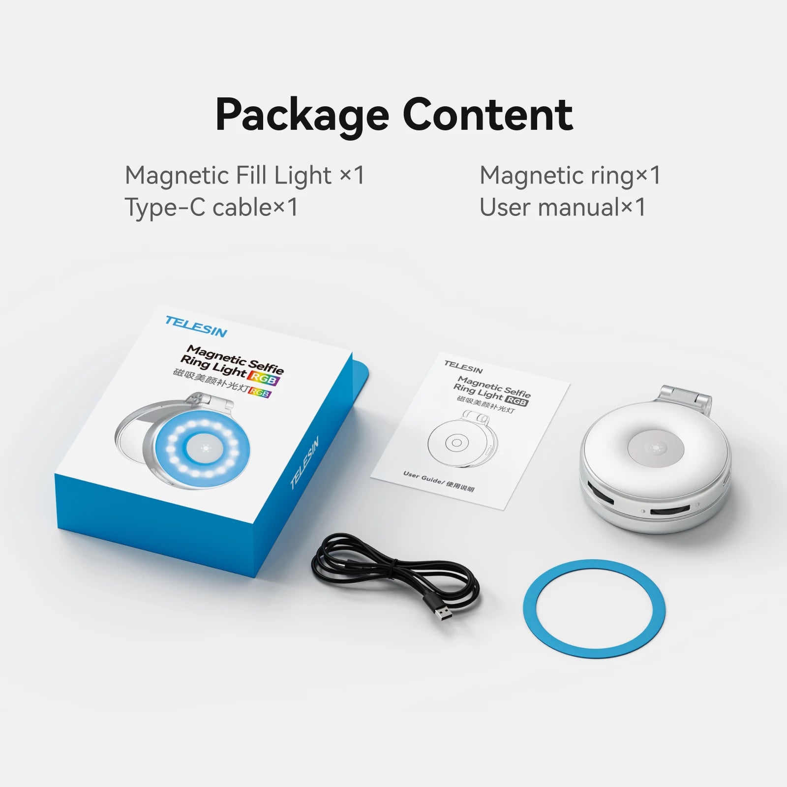 TELESIN Magnetic Clip-On Selfie Light