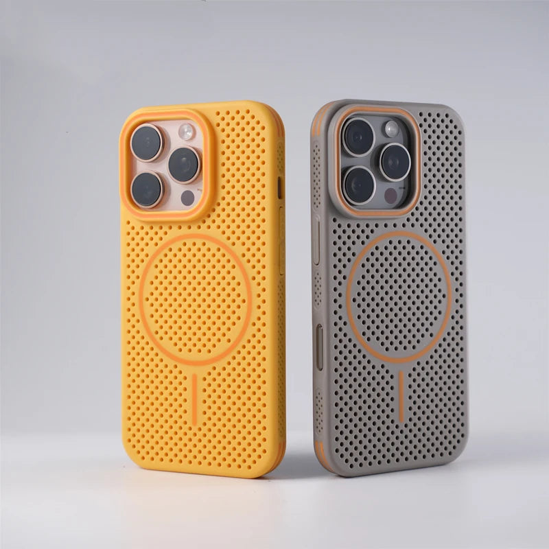 Ultra-Thin Honeycomb Mesh Cooling MagSafe Case for iPhone 15 Series