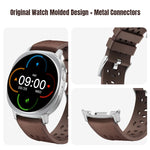 Hybrid Silicone and Leather Watch Strap with No-Gap Design for Samsung Galaxy Watch 9