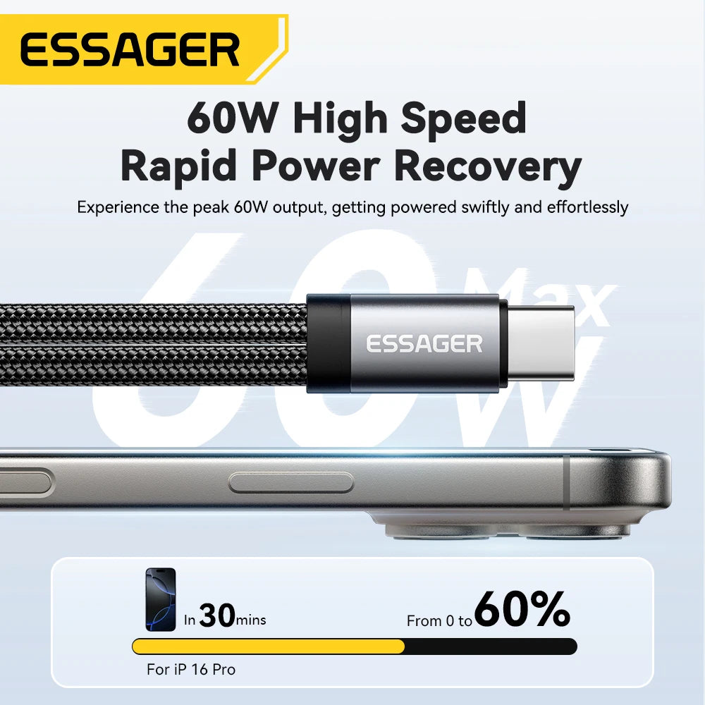 Essager 2-in-1 USB-C to 3.5mm AUX Cable