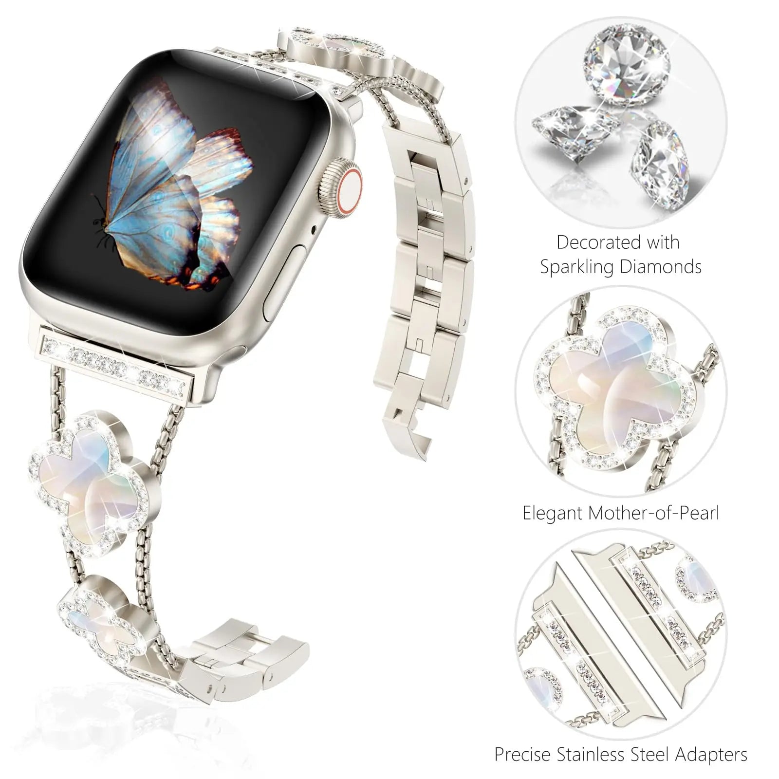 Stylish Diamond-Studded Band for Apple Watch Straps
