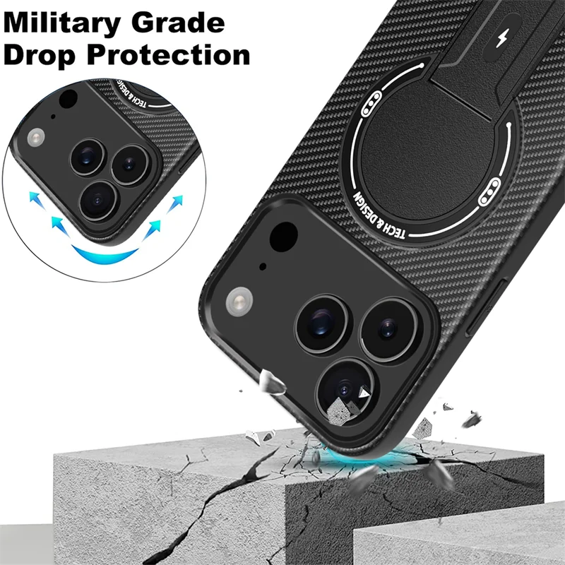 Military-Grade MagSafe Case with Invisible Stand for iPhone 17 Series