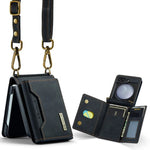 Crossbody Leather Wallet Case with Card Slots for Samsung Galaxy Z Flip 6