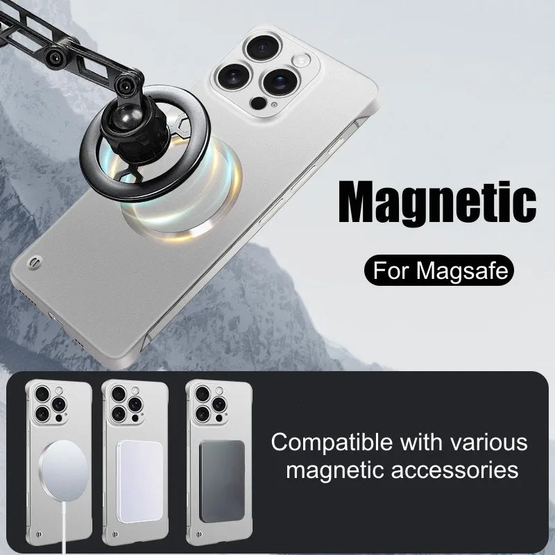 Ultra-Thin Frameless Matte MagSafe Case for iPhone 15 Series