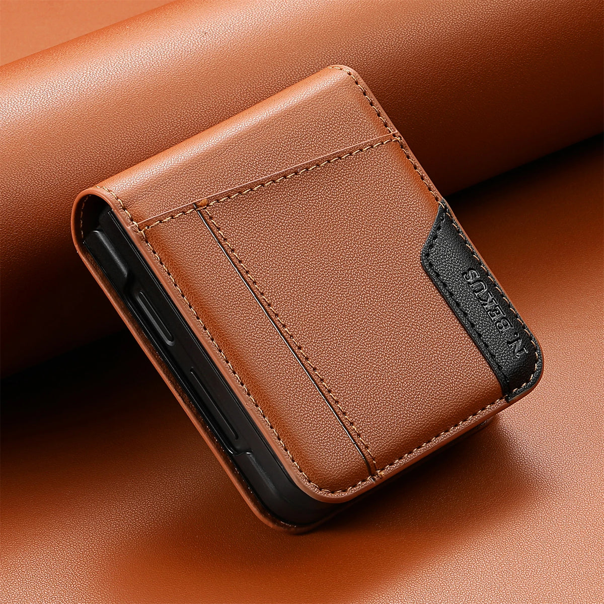 Leather Flip Case with Clear Display Window for Samsung Galaxy Z Flip 8
