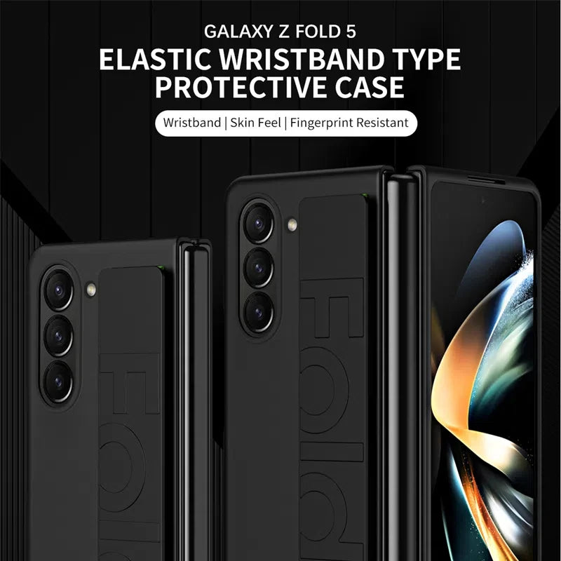 Protective Hard PC Shell with Elastic Wristband for Samsung Galaxy Z Fold 5