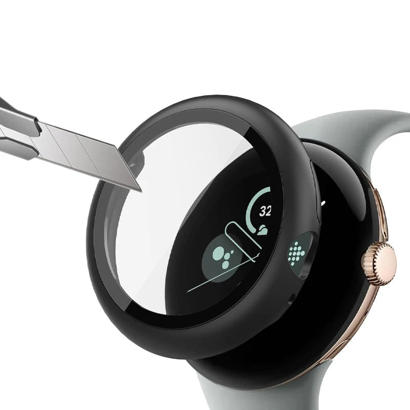 Google Pixel Watch 4 Bumper Case with Tempered Glass Screen Protector