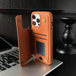 Shockproof Slim Case with Card Slot & Stand for iPhone 15 Series