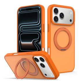Matte PC TPU MagSafe Case with 360° Rotating Ring Stand for iPhone 18 Series
