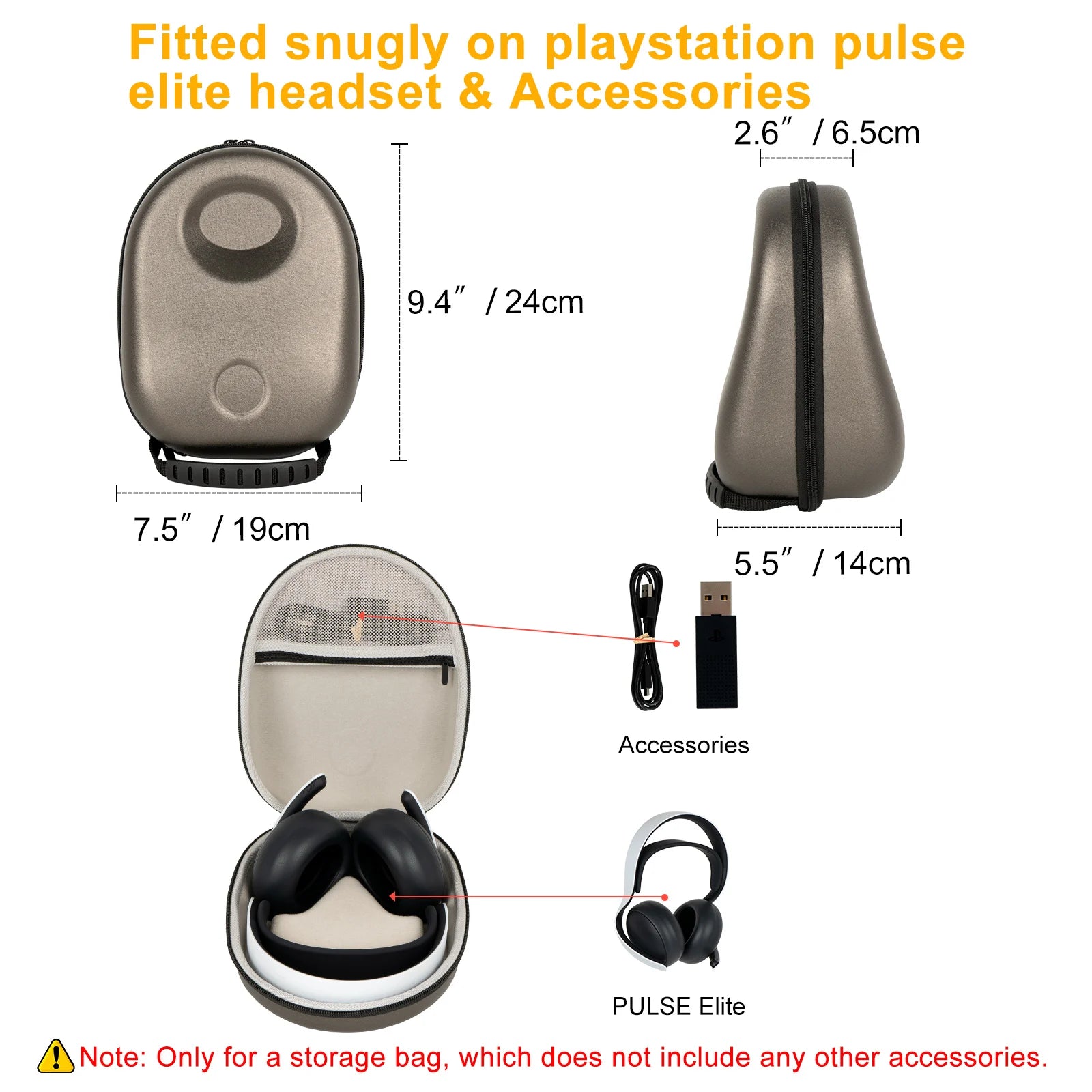 Portable Storage Case for PlayStation PS PULSE Elite Wireless Headset