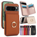 Google Pixel 10 Series Leather Case with Card Holder and Kickstand