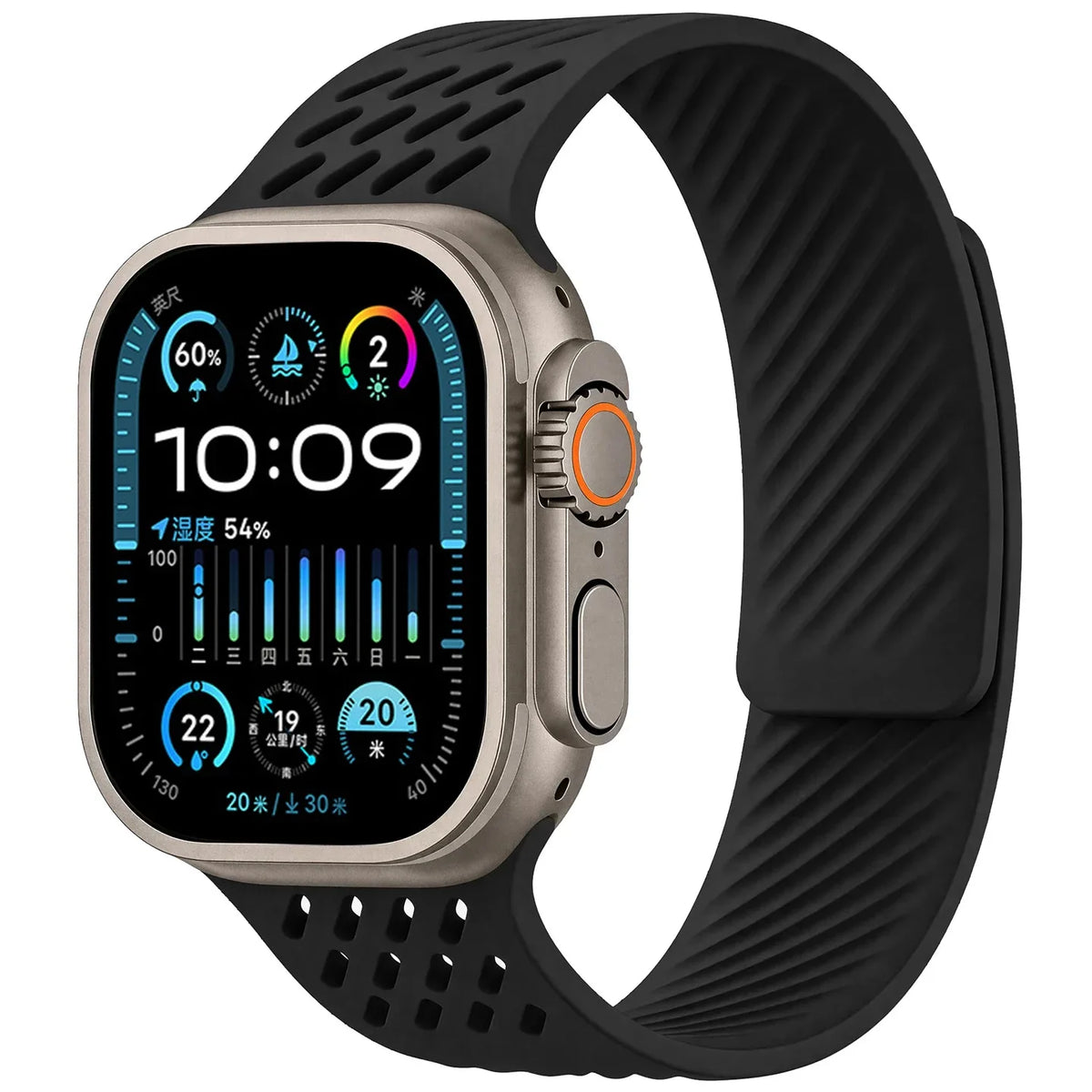 Breathable Silicone Band with Magnetic Closure for Apple Watch
