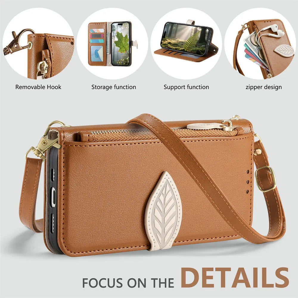 Leather Zipper Phone Case for OPPO Find X9 / X9 Pro