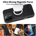 Stylish MagSafe Leather Case with Stand for iPhone 16 Series