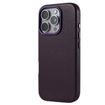 Solid Color Litchi Grain PU Leather MagSafe Case for iPhone 16 Series