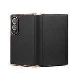 Genuine Cowhide Leather Flip Case with Card Slot for Samsung Galaxy Z Fold 8