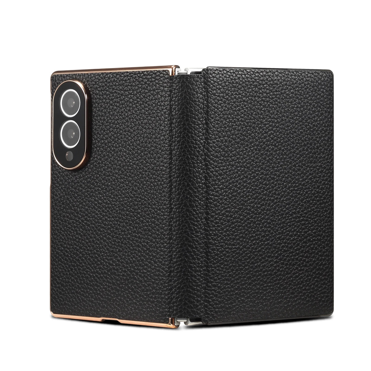 Genuine Cowhide Leather Flip Case with Card Slot for Samsung Galaxy Z Fold 8