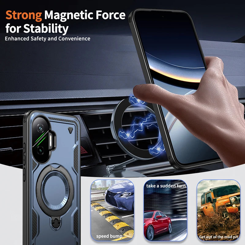 Xiaomi POCO F7 5G Military-Grade Case with 360° Magnetic Ring Stand