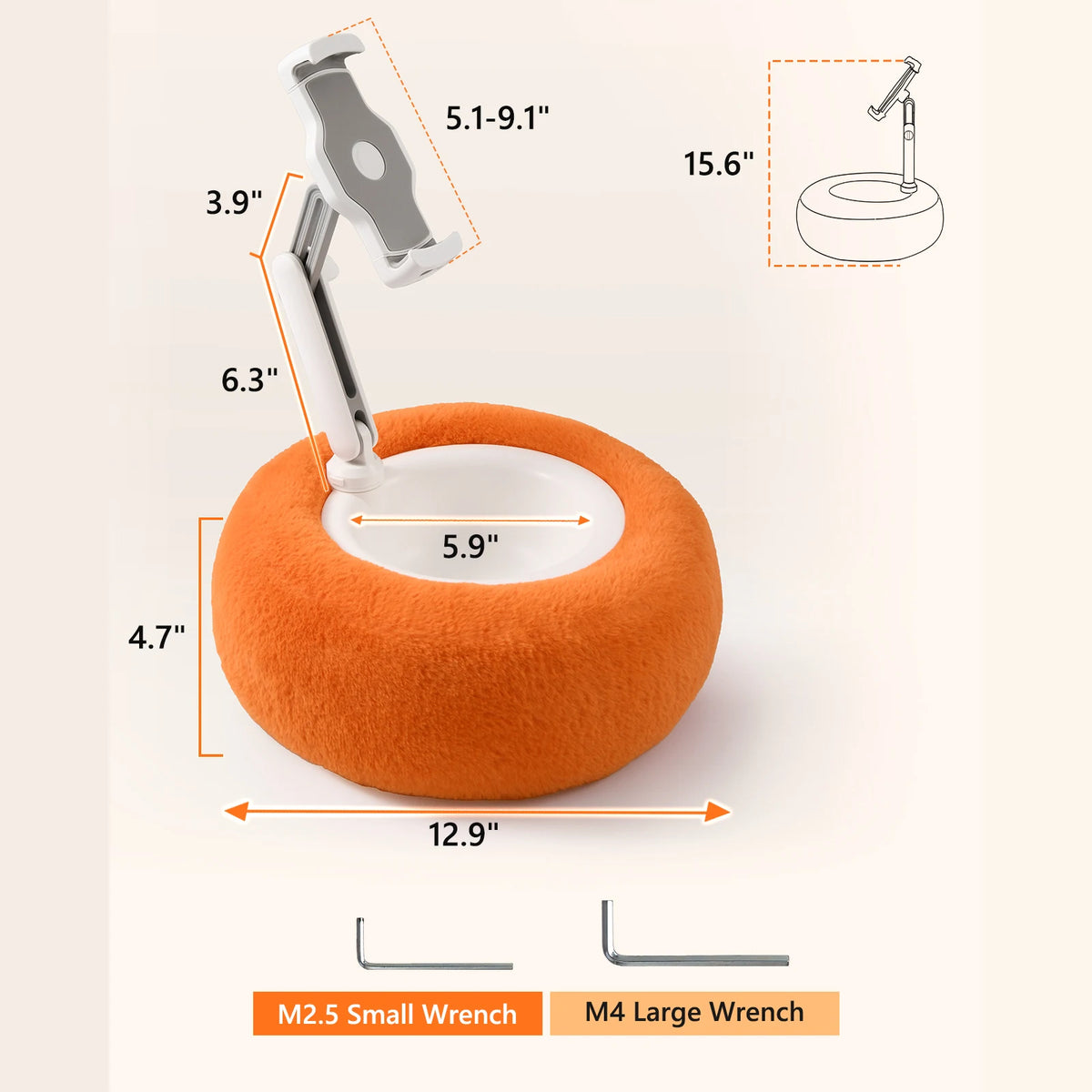 Adjustable Ball-and-Socket Pillow Tablet Stand
