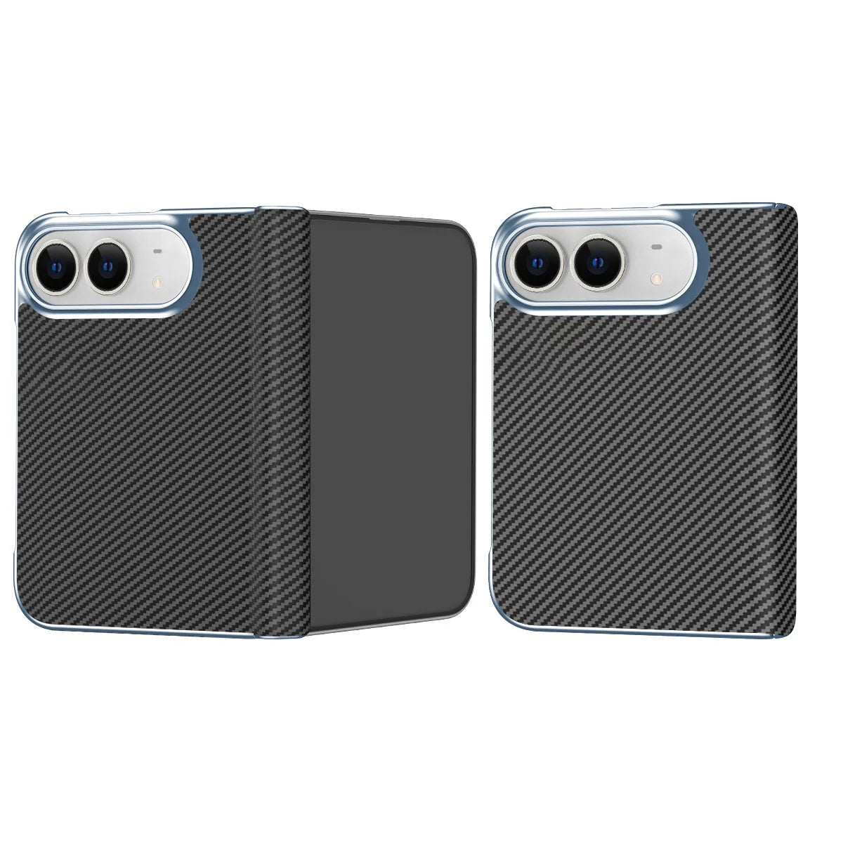 Carbon Fiber Texture Case with Hinge Protection for iPhone Duo