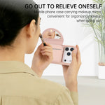 Crossbody Leather Wallet Case with Built-In Makeup Mirror for iPhone 17 Series