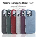 Luxury Full-Wrapped Alcantara MagSafe Case for iPhone 16 Series